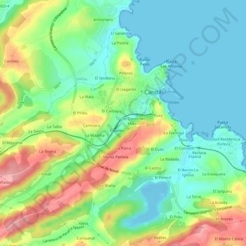 Mapa topográfico La Estación, altitude, relevo
