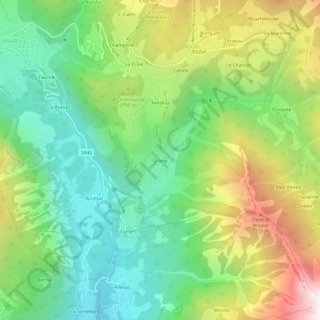 Mapa topográfico Graine, altitude, relevo