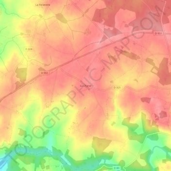 Mapa topográfico La Chaise, altitude, relevo