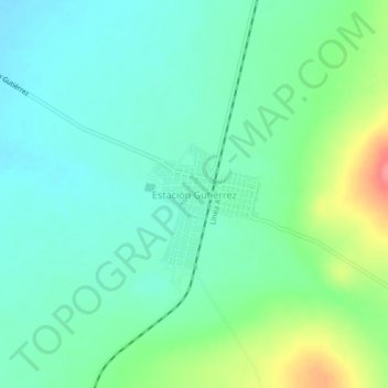 Mapa topográfico Estación Gutiérrez, altitude, relevo