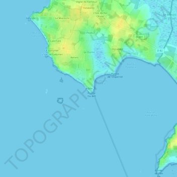 Mapa topográfico Le Bile, altitude, relevo