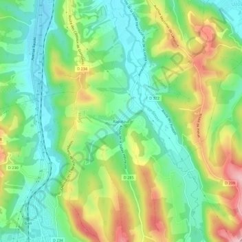 Mapa topográfico Rapatout, altitude, relevo