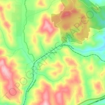 Mapa topográfico Altamont, altitude, relevo