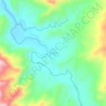 Mapa topográfico Kinam, altitude, relevo
