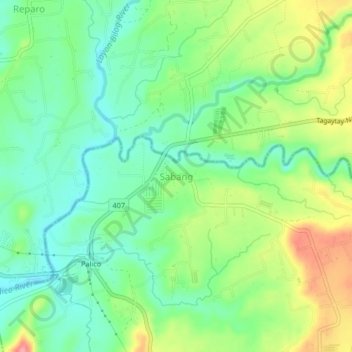 Mapa topográfico Sabang, altitude, relevo