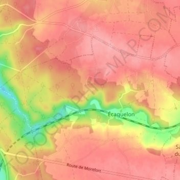 Mapa topográfico Les Loges, altitude, relevo
