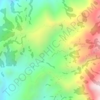 Mapa topográfico El Giron, altitude, relevo
