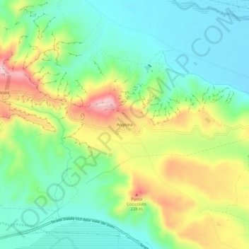 Mapa topográfico Anglona, altitude, relevo
