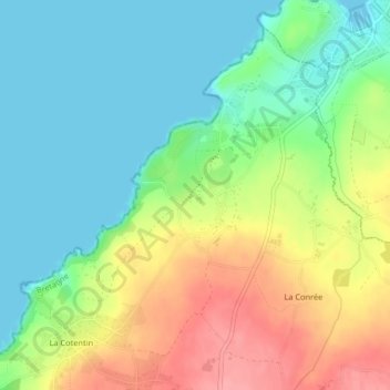 Mapa topográfico La Cour de Treutran, altitude, relevo