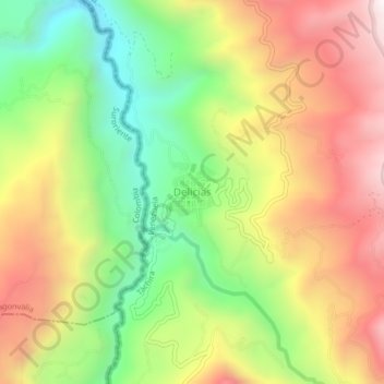 Mapa topográfico Delicias, altitude, relevo