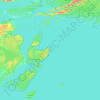 Mapa topográfico The Nest, altitude, relevo