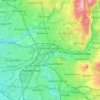 Mapa topográfico Ashton-under-Lyne, altitude, relevo