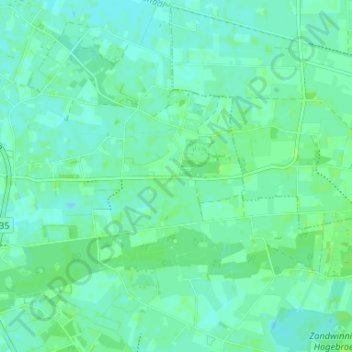 Mapa topográfico Veldhoek, altitude, relevo