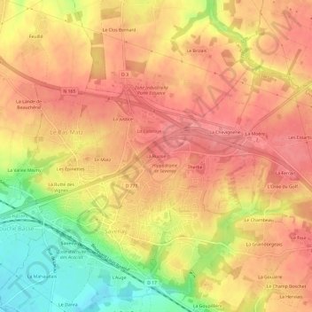 Mapa topográfico La Russie, altitude, relevo