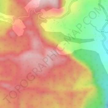 Mapa topográfico Mount Matunog, altitude, relevo