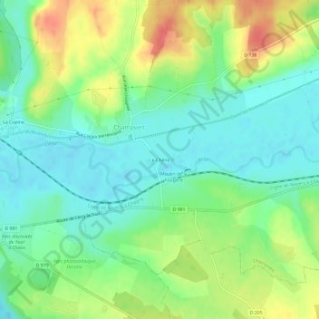 Mapa topográfico Le Chêne, altitude, relevo