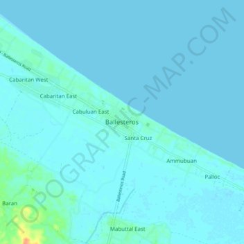 Mapa topográfico Ballesteros, altitude, relevo