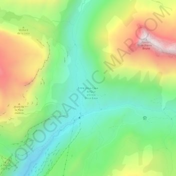 Mapa topográfico Entre Deux Eaux, altitude, relevo