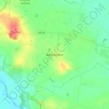 Mapa topográfico Rathcairn, altitude, relevo