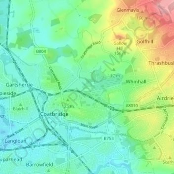 Mapa topográfico Mosside, altitude, relevo