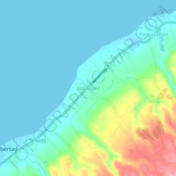 Mapa topográfico Matangad, altitude, relevo
