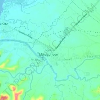 Mapa topográfico Garita A, altitude, relevo