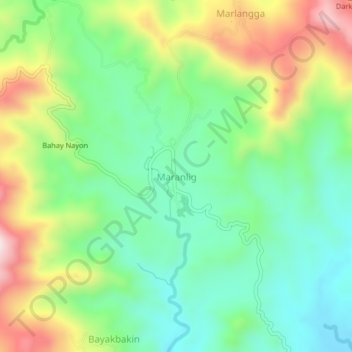 Mapa topográfico Maranlig, altitude, relevo
