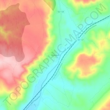 Mapa topográfico Alcuneza, altitude, relevo