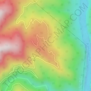 Mapa topográfico Jengging, altitude, relevo