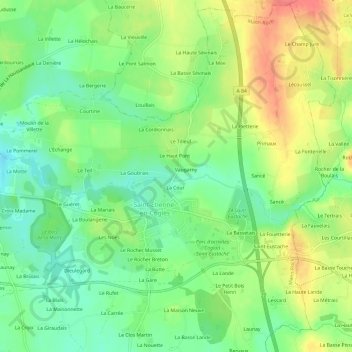 Mapa topográfico Le Pont, altitude, relevo