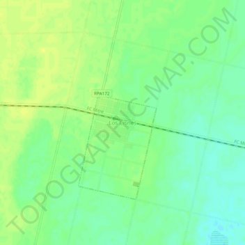 Mapa topográfico Los Cisnes, altitude, relevo