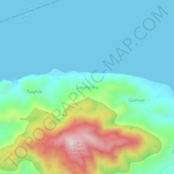 Mapa topográfico San Pedro, altitude, relevo