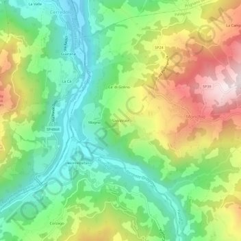 Mapa topográfico San Vitale, altitude, relevo