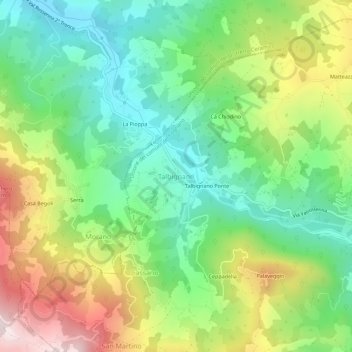 Mapa topográfico Talbignano, altitude, relevo