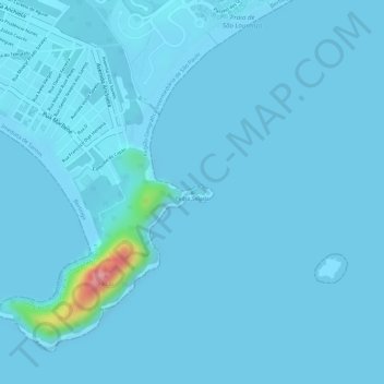 Mapa topográfico Pedra Selada, altitude, relevo