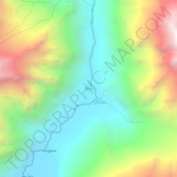 Mapa topográfico Nile, altitude, relevo
