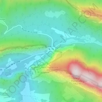 Mapa topográfico Le Pertuis, altitude, relevo