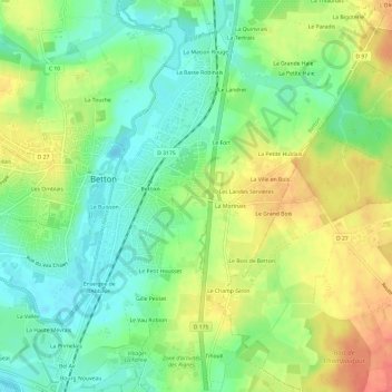 Mapa topográfico La Haute Plesse, altitude, relevo