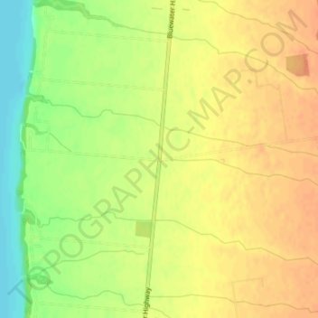 Mapa topográfico Drysdale, altitude, relevo