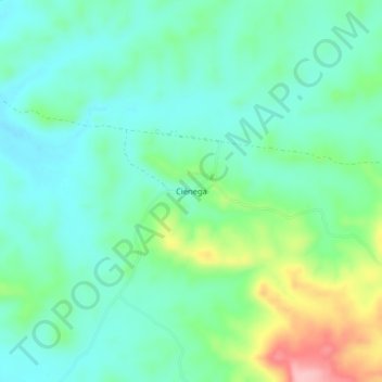 Mapa topográfico Ciénega, altitude, relevo