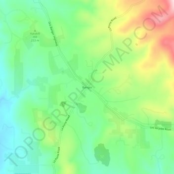 Mapa topográfico Bangor, altitude, relevo