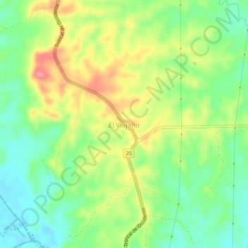 Mapa topográfico El Viajano, altitude, relevo