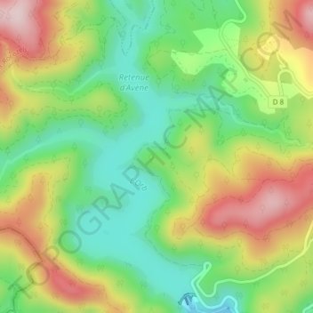 Mapa topográfico La Castelle, altitude, relevo