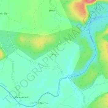 Mapa topográfico Pinya, altitude, relevo
