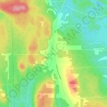 Mapa topográfico Val-Limoges, altitude, relevo