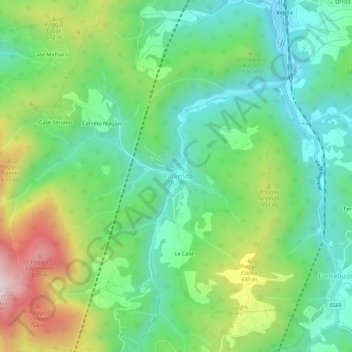 Mapa topográfico Paterno, altitude, relevo