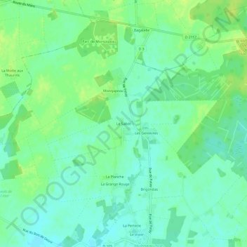 Mapa topográfico Le Sabot, altitude, relevo