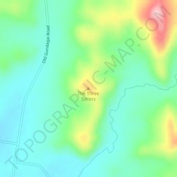 Mapa topográfico The Three Sisters, altitude, relevo