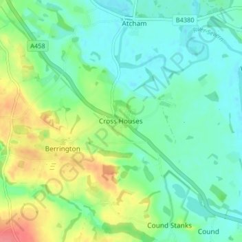 Mapa topográfico Cross Houses, altitude, relevo