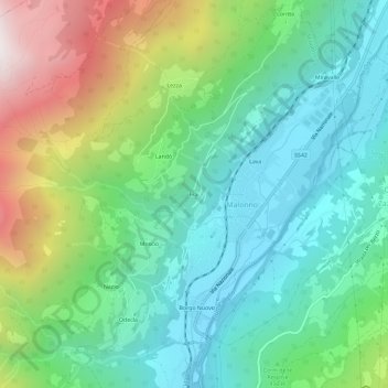 Mapa topográfico Frai, altitude, relevo
